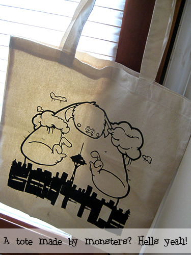 canvas tote by man made monsters