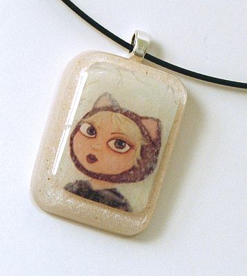 resin pendant art necklace by kgb