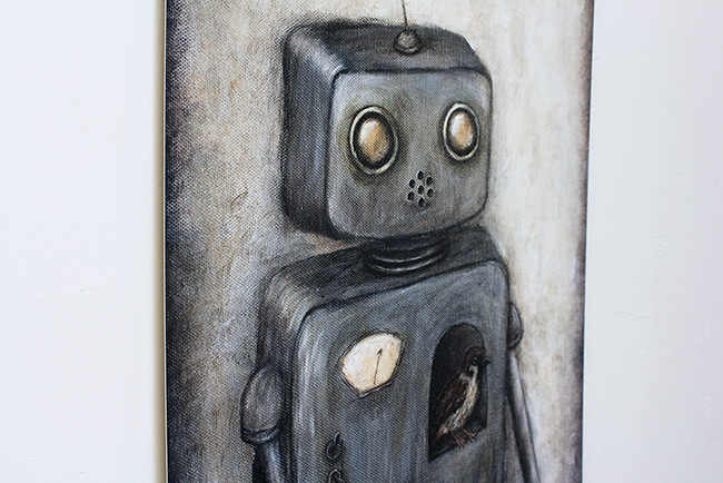 Robot art painting on metal