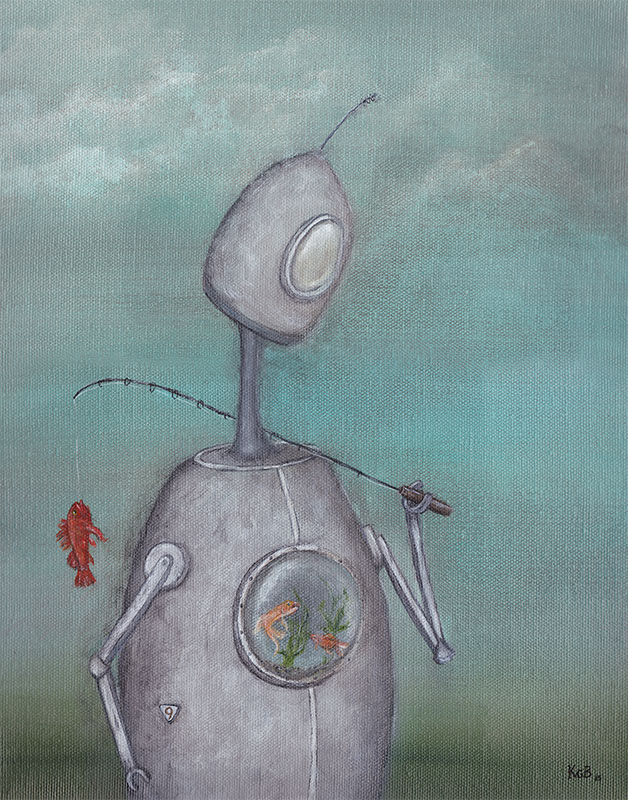 Vancouver artist Kris Brownlee robot painting